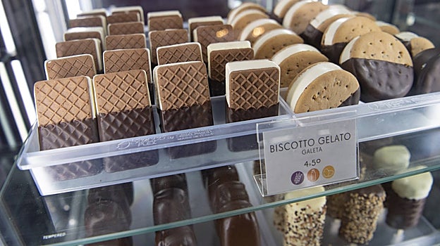 Cookies de gelato en la heladería Badiani