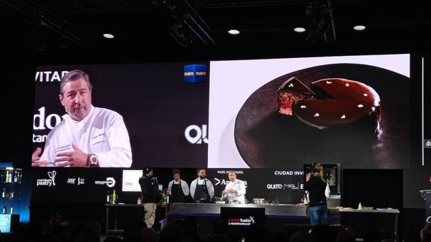 Joan Roca durante la ponencia de El Celler de Can Roca en Madrid Fusión 2023