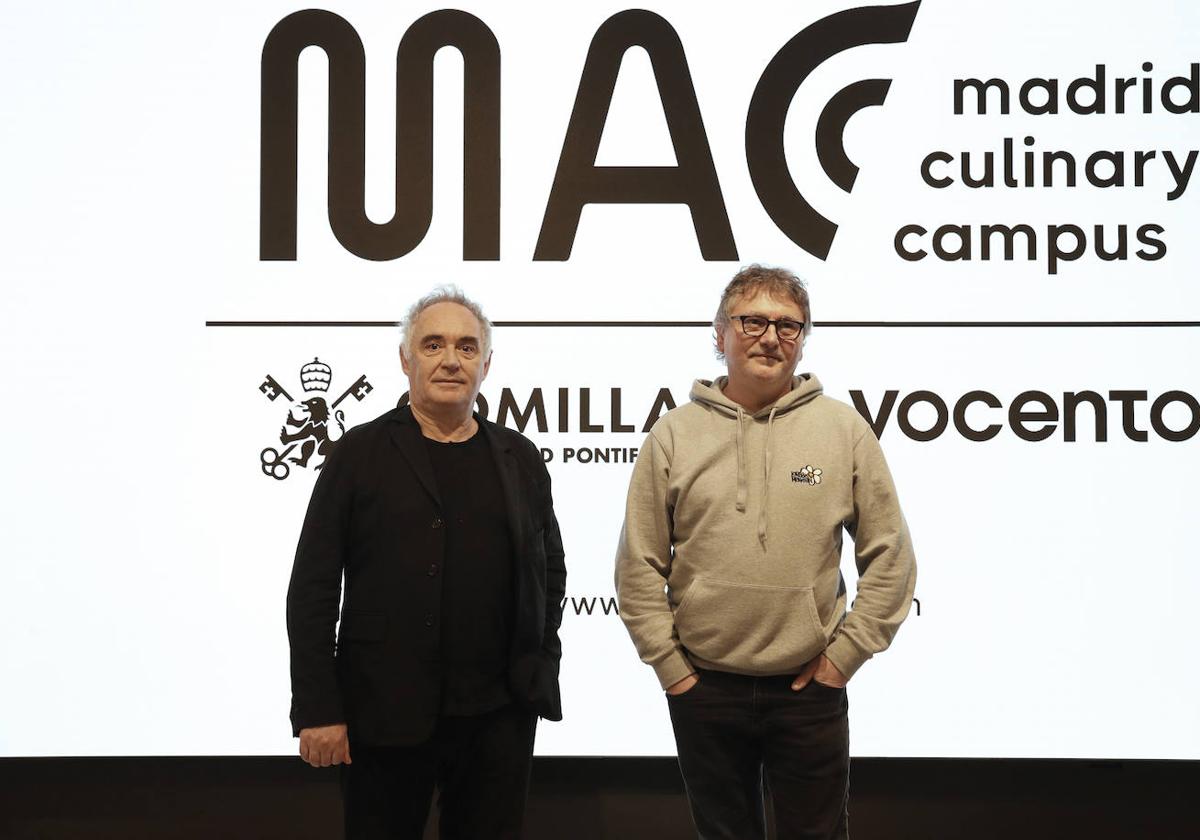 Ferran Adrià ( i )y Luis Andoni Aduriz han presentado este martes Madrid Culinary Campus