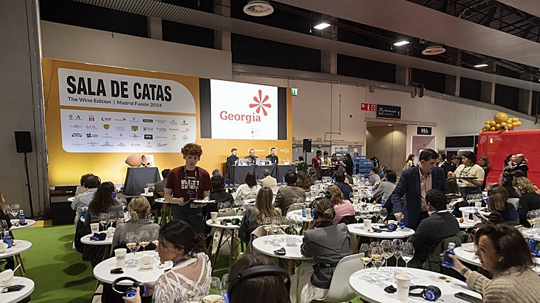 Sala de catas de Madrid Fusión, durante la presentación de los vinos georgianos