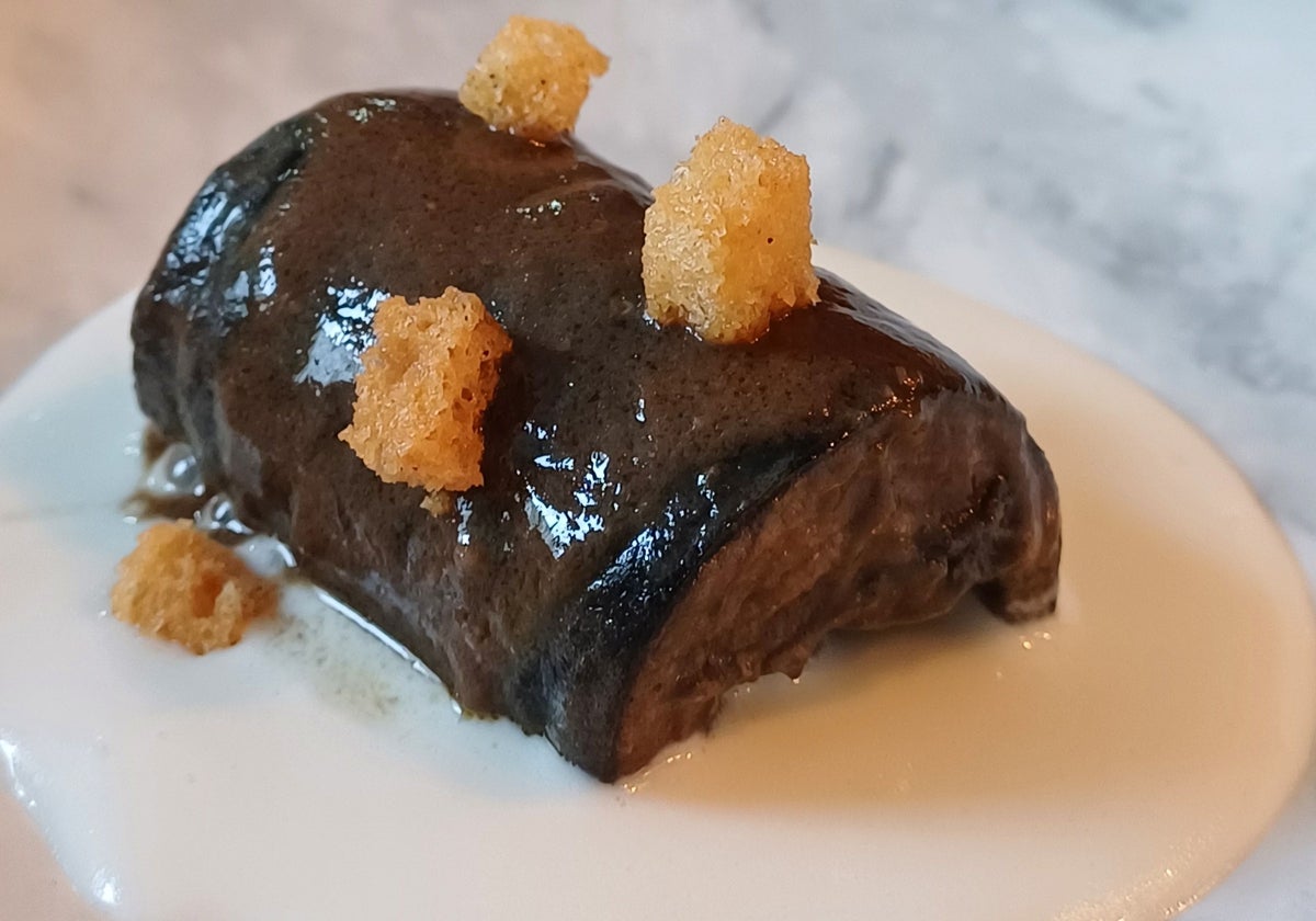 Plato de lamprea del chef Pepe Solla