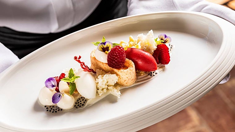 Un plato del dos estrellas Michelin Vila Joya, en Albufeira