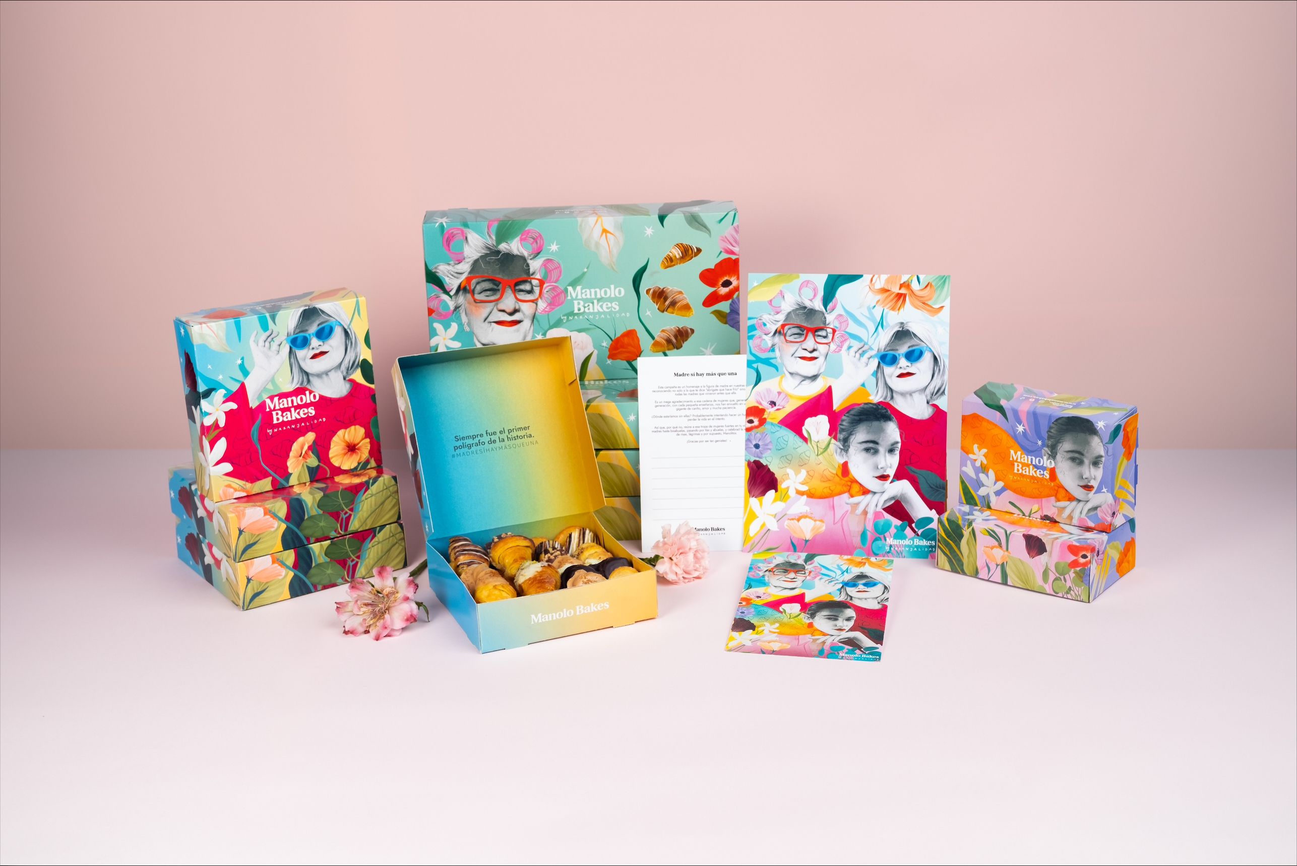 De la mano de la artista Naranjalidad, Manolo Bakes presenta una nueva edición limitada de su ‘packaging’ con la que rinde tributo a los diferentes tipos de referentes maternos que existen: desde madres hasta bisabuelas. 
