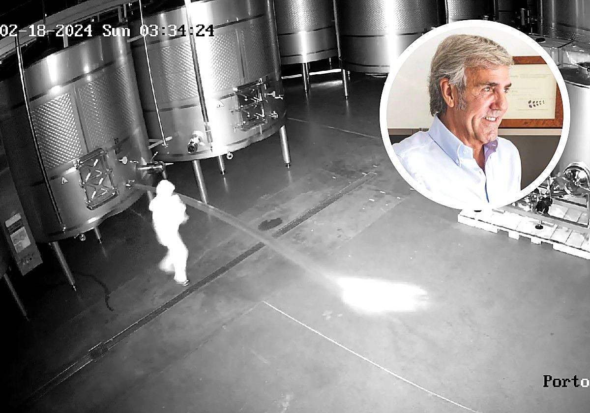 Momento que en el que las cámaras captaron a la autora del sabotaje a la bodega Cepa 21