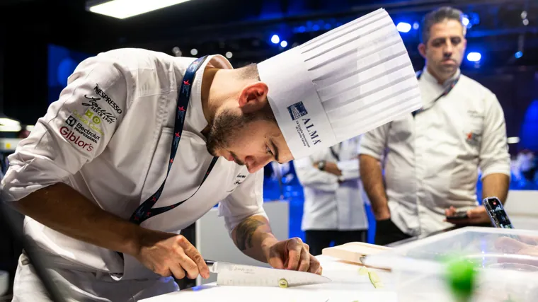 Nelson Freitas durante su participación en la última final ibérica de la S. Pellegrino Young Chef Academy