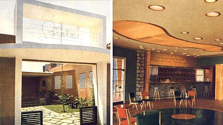 Imágenes de la entrada y de la pista de baile de 'Bikini' la sala de fiestas de Barcelona a la que se atribuye el nombre de este bocadillo