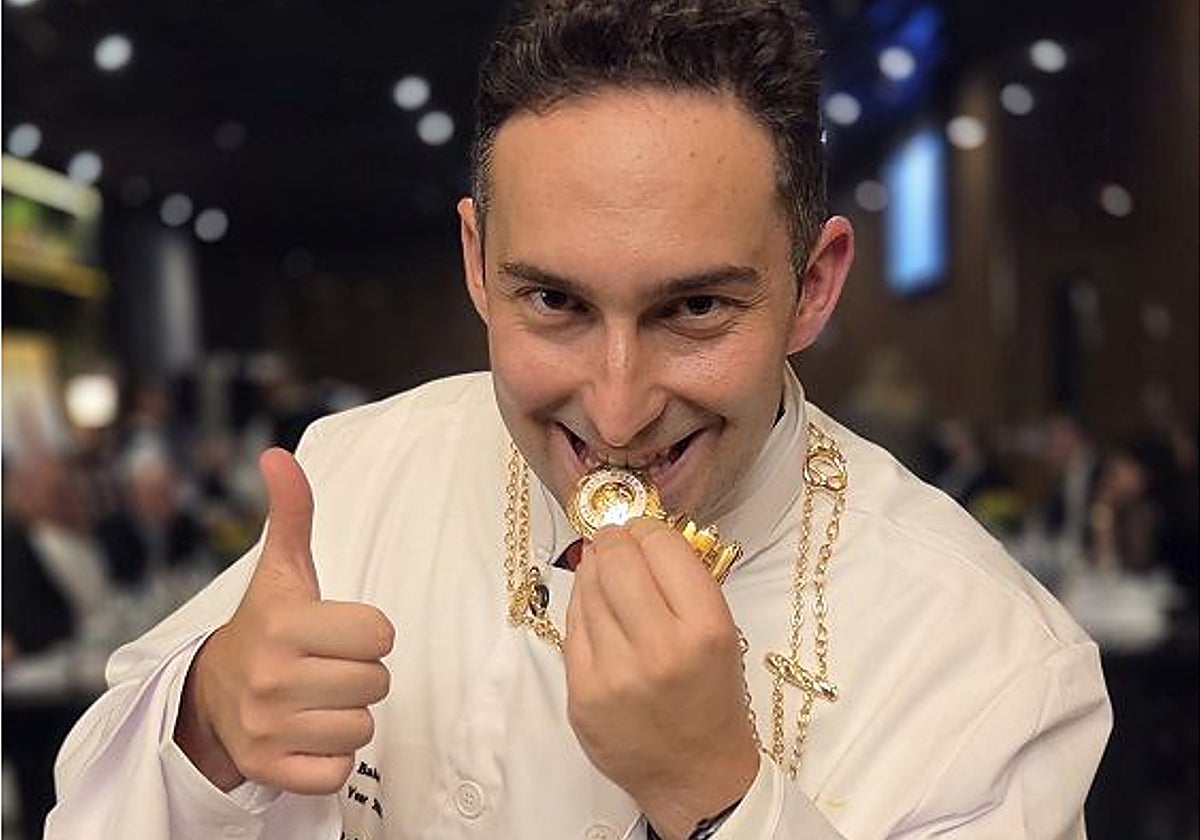 José Roldán al ganar el título de Panadero Mundial 2025 en Brasil