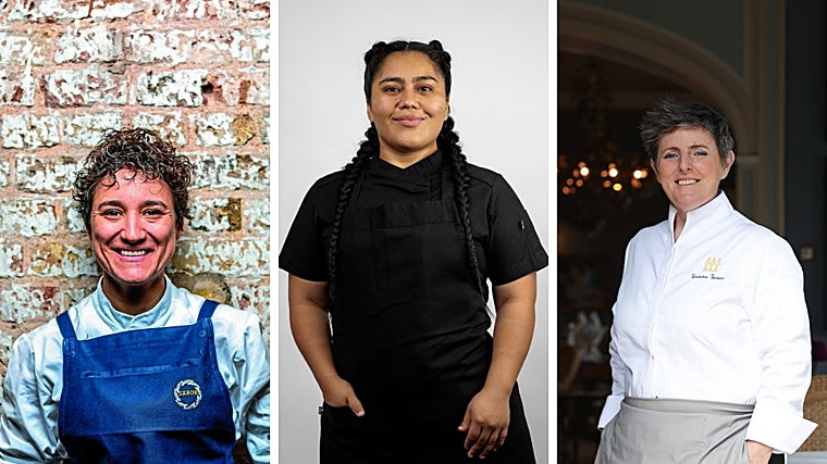 Nieves Barragán (izquierda), Thalía Barrios (centro) y Viviana Varese (derecha)