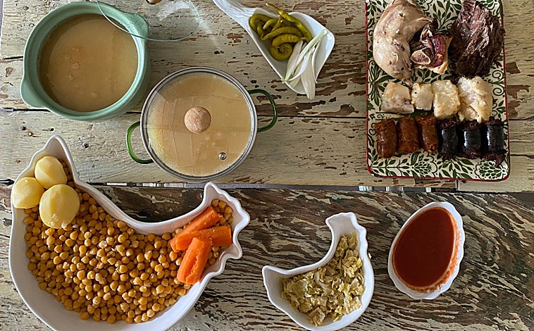 Imagem principal - Ensopado de três rodelas do restaurante familiar Finca Los Valdespinos, Toledo.