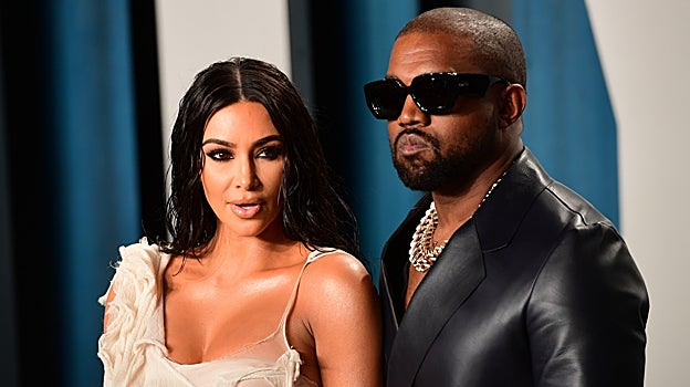 Kim y Kanye West en una fiesta en febrero de 2020 en Beverly Hills