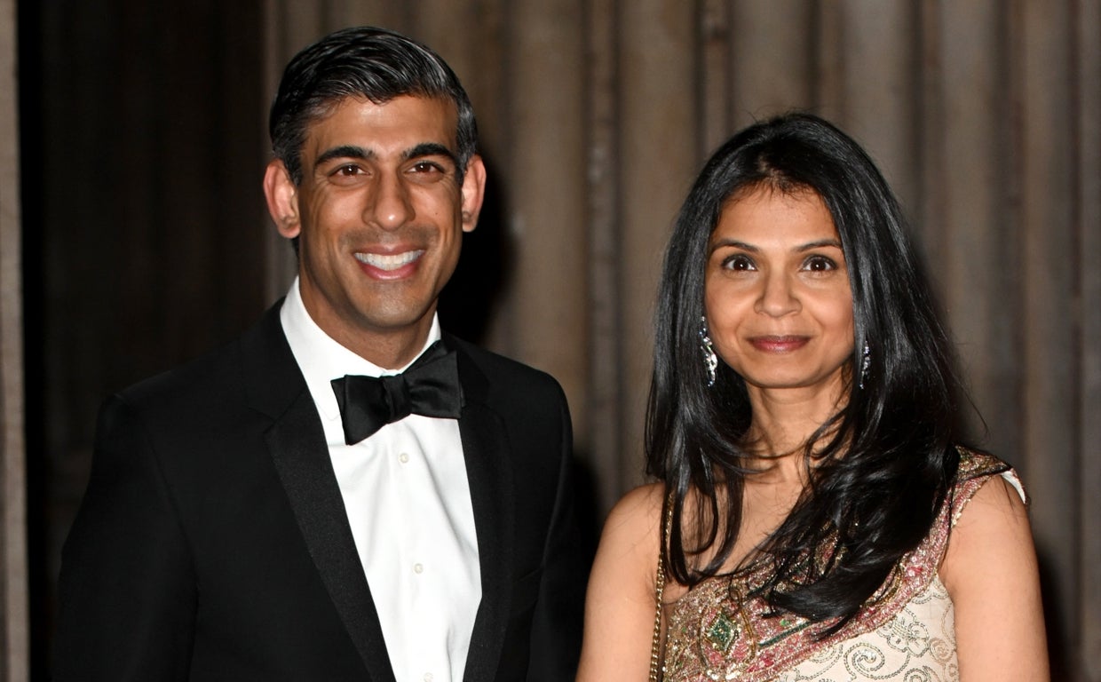 Akshata Murthy junto a su marido Rishi Sunak