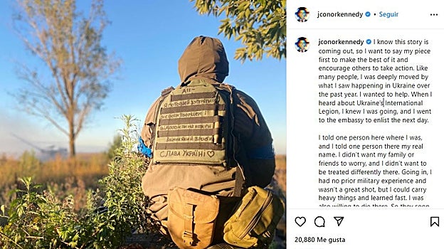 Conor Kennedy se alista en secreto para combatir a favor de Ucrania: «Estaba dispuesto a morir allí»