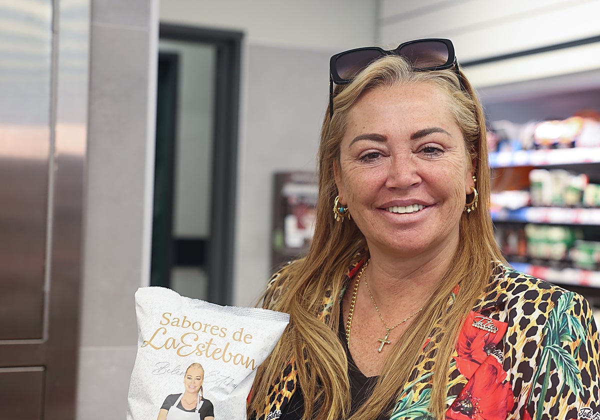 Belén Esteban este jueves en un supermercado DIA de Madrid