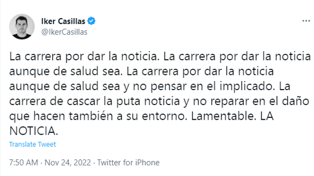 Tweet Iker Casillas