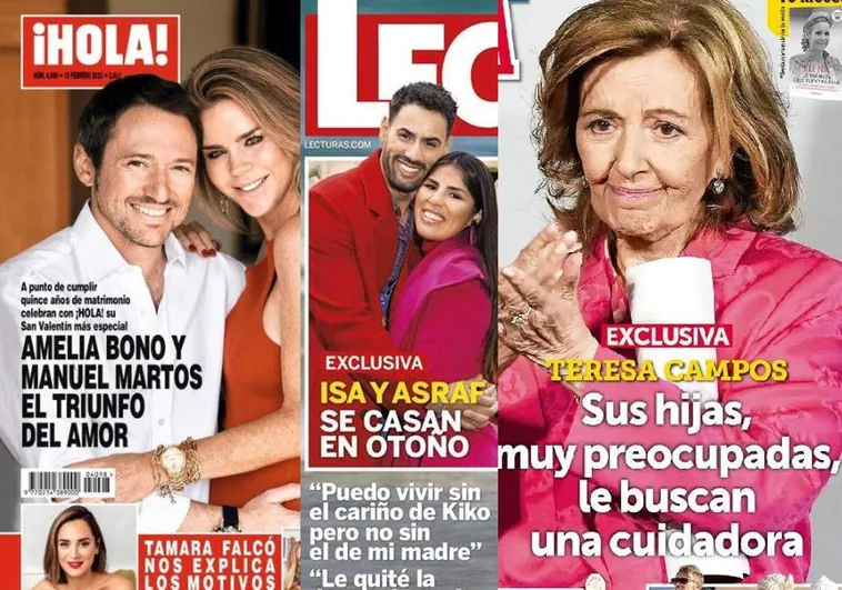 La historia de amor de Amelia Bono y Manuel Martos y la operación de urgencia de Chelo García Cortés: las revistas de esta semana