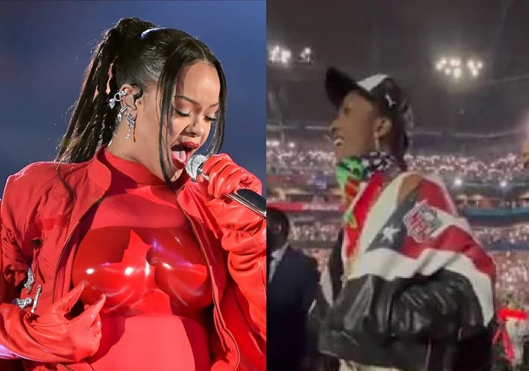 El vídeo viral de A$AP Rocky viendo a Rihanna en la Super Bowl