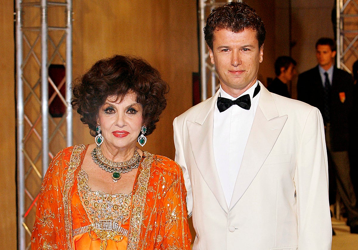 Gina Lollobrigida y Javier Rigau