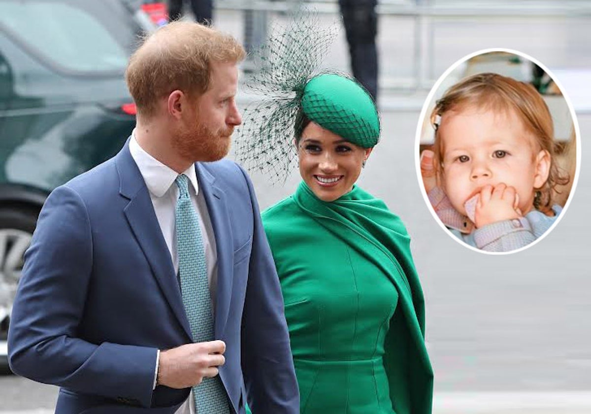 Harry y Meghan con su hija Lilibet de un año