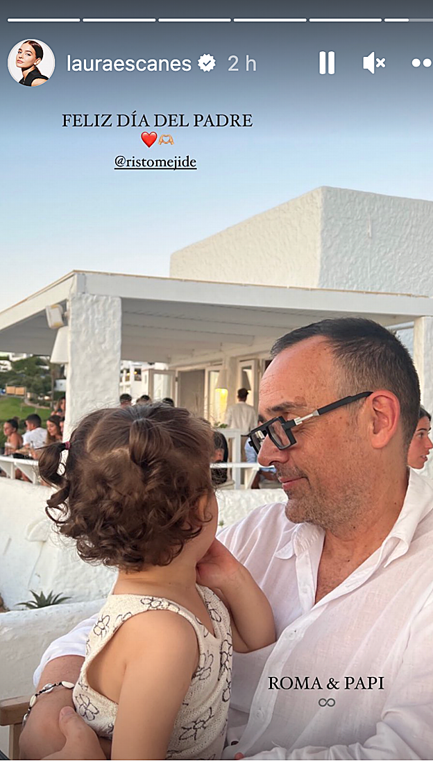 Publicación de Laura Escanes felicitando a Risto Mejide en el Día del Padre.