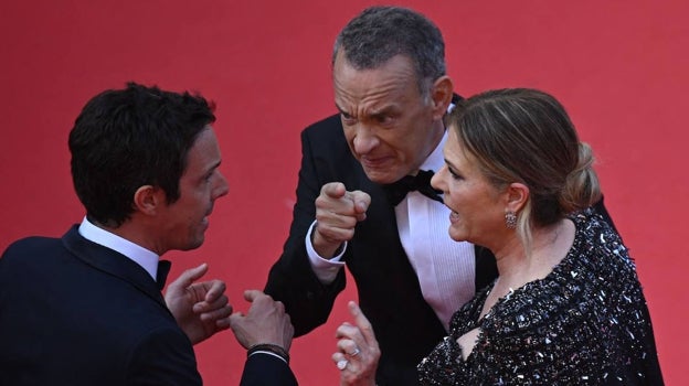 Tom Hanks y su mujer Rita Wilson en la alfombra roja del Festival de Cannes