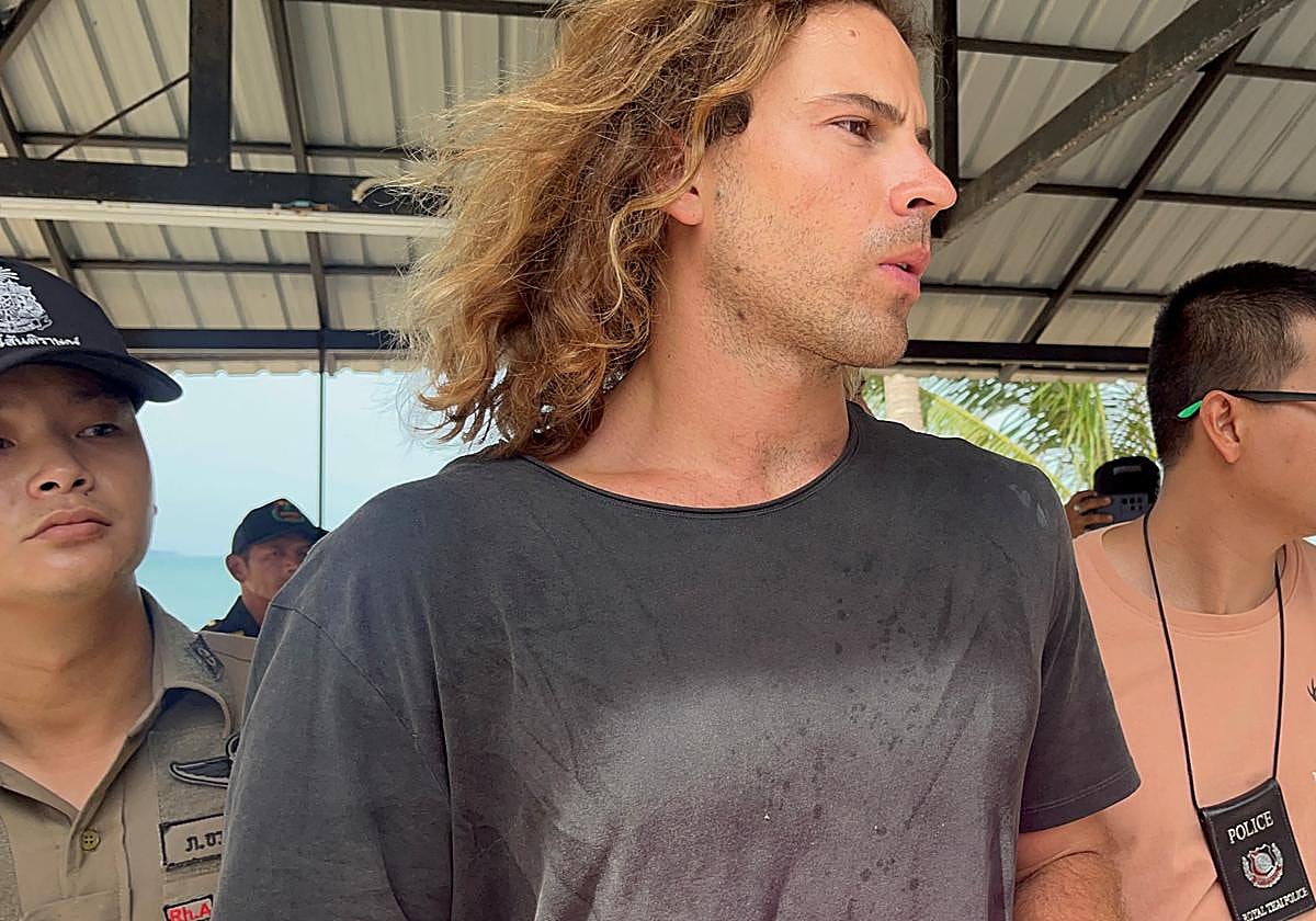 Daniel Sancho, este lunes 7 de agosto, en la isla de Koh Phangan (Tailandia)