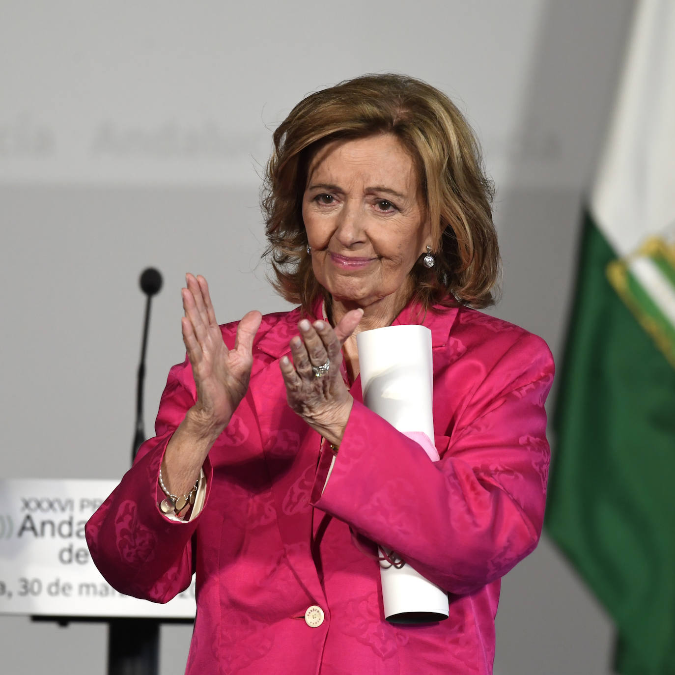 María Teresa Campos, en 2022, cuando la Junta de Andalucía le concedió el Premio de Periodismo a su trayectoria profesional