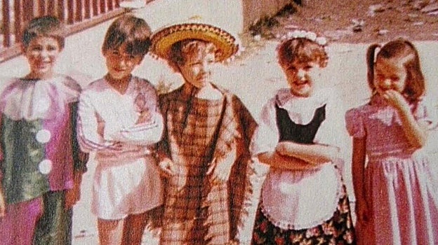 Daniel Diges, de pequeño, en el colegio con algunos compañeros