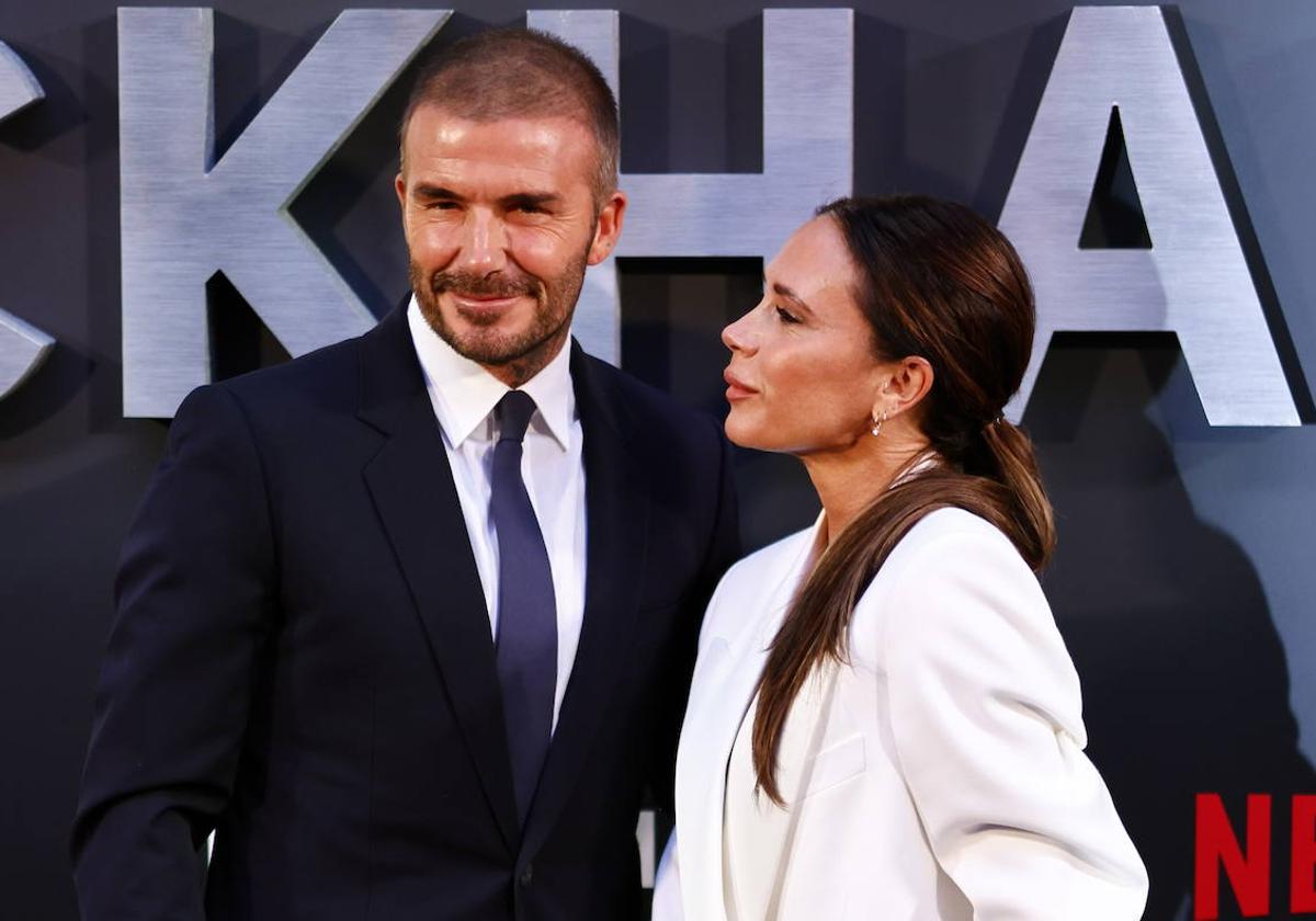 David Beckham y Victoria, durante la presentación de la serie documental