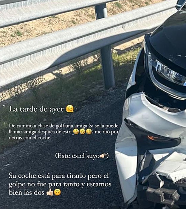 Paddy, la mujer de Marcos Llorente, comparte el accidente de coche que ha sufrido