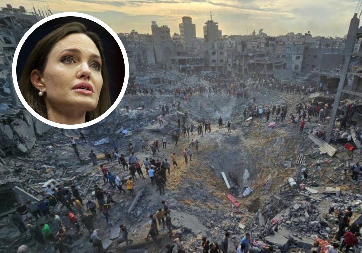 Bombardeo contra el campo de refugiados de Jabalia, la imagen compartida por Angelina Jolie en Instagram