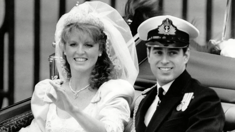 Imagen de la boda de  Sarah Ferguson y el Príncipe Andrés