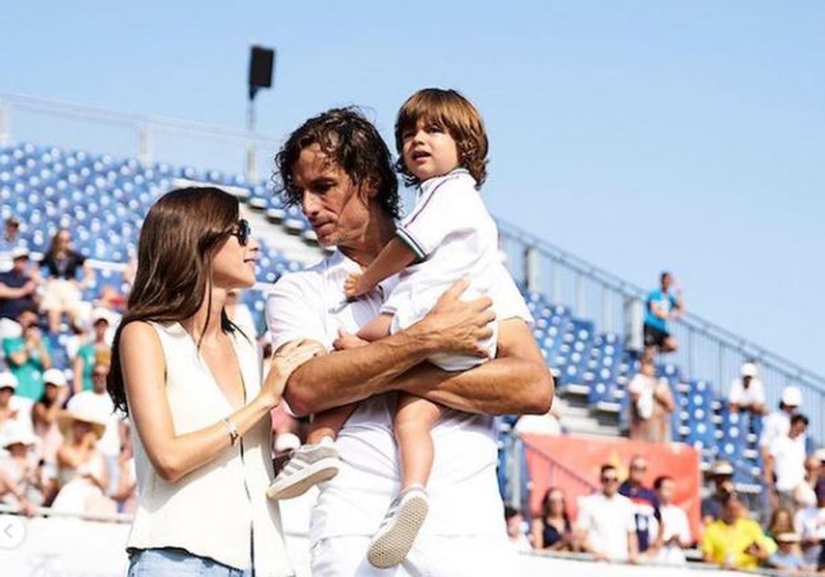 Feliciano López junto a su esposa, Sandra, y su hijo, Darío