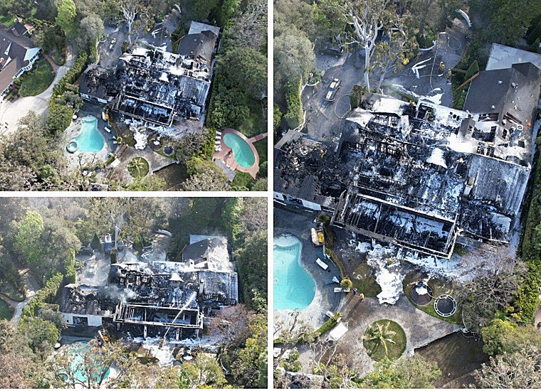 Las impactantes imágenes de la mansión y la desolación de Cara Delevingne tras el incendio