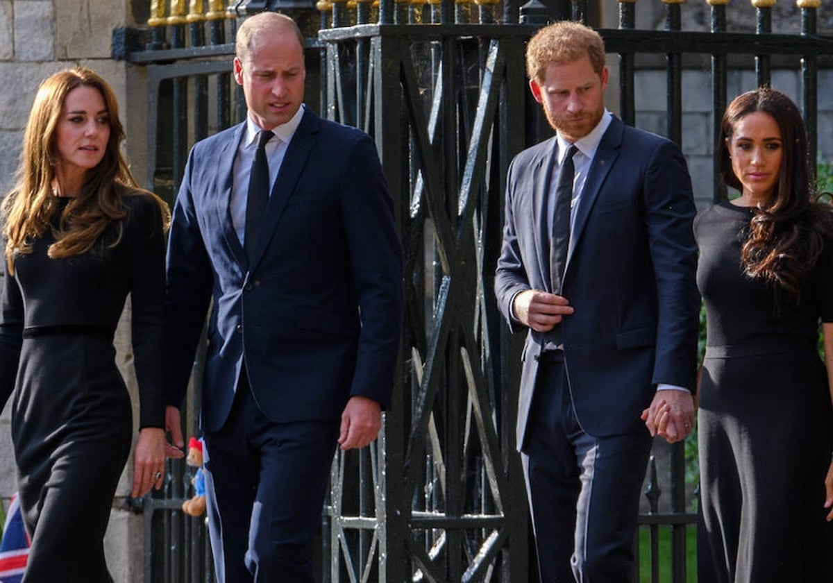 Kate Middleton y el Príncipe Guillermo junto a Meghan Markle y el Príncipe Harry