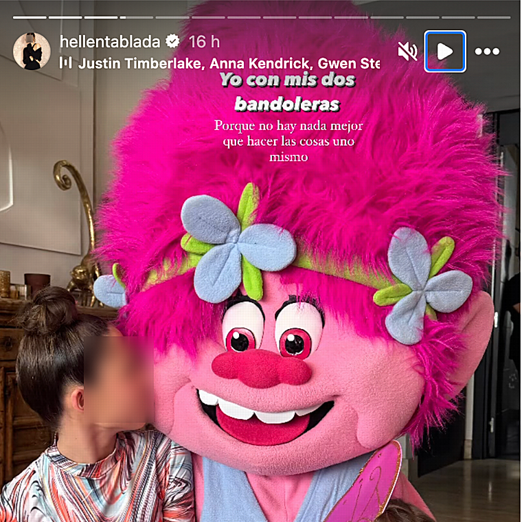 Elena Tablada se viste de troll en el cumpleaños más especial de su hija Camila