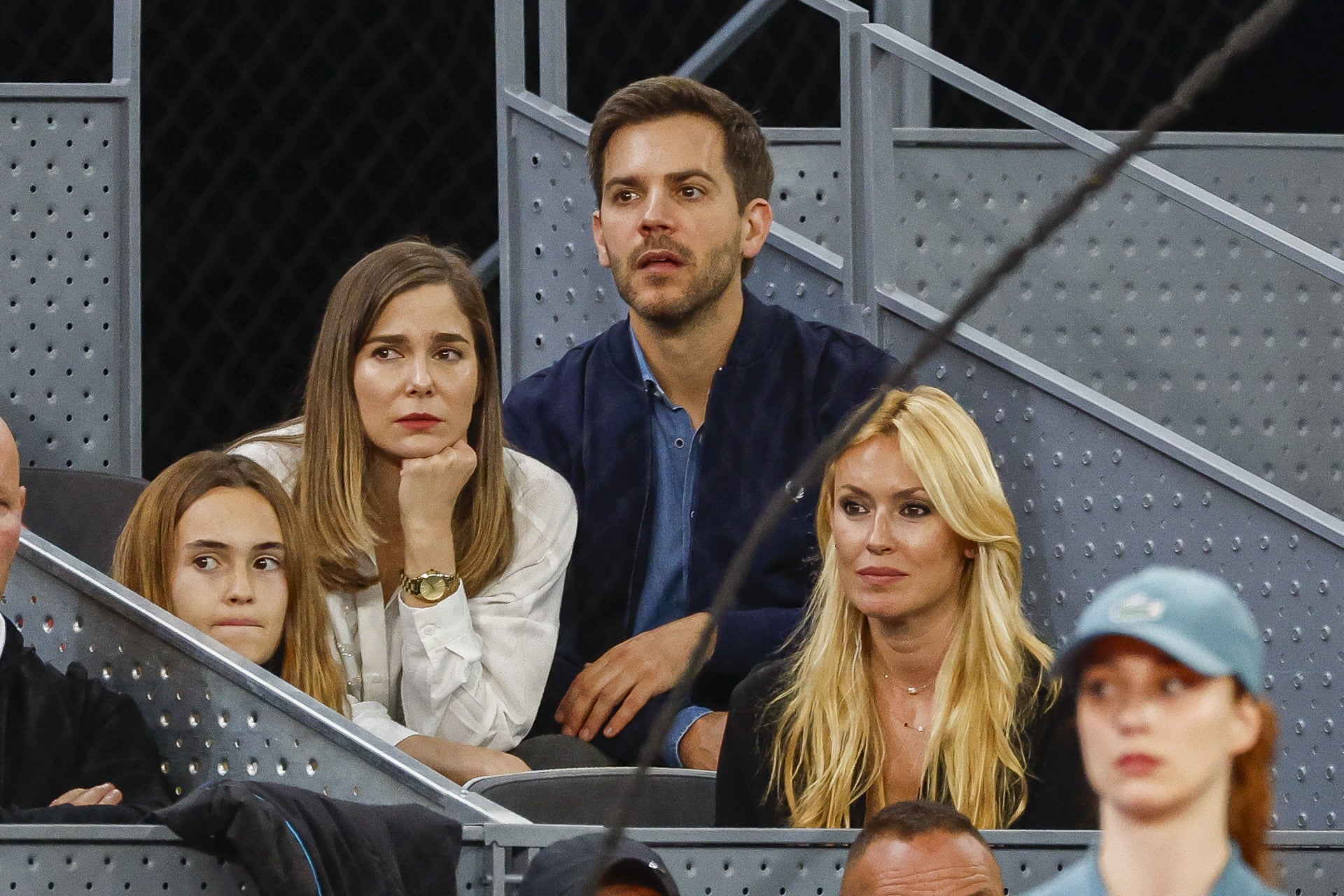 Marc Clotet, Natalia Jiménez y Carolina Cerezuela en el partido de Rafa Nadal 