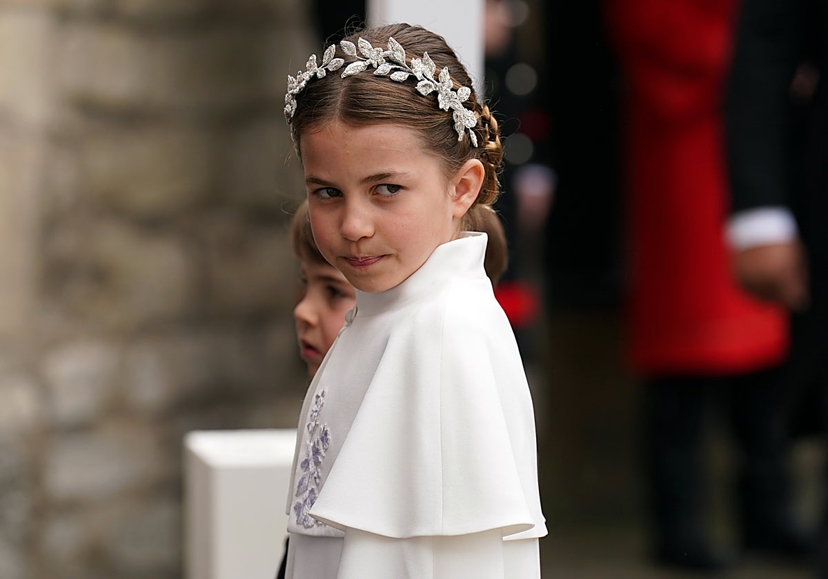 La princesa Carlota en la coronación de su abuelo, el rey Charles III