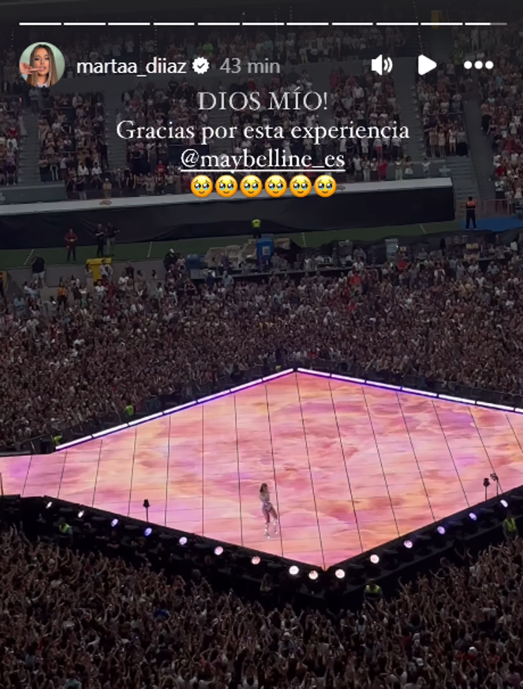 La influencer Marta Díaz publicó algunos momentos del concierto de Taylor Swift en sus redes sociales