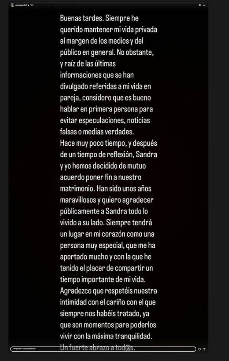 Comunicado de Marco Asensio