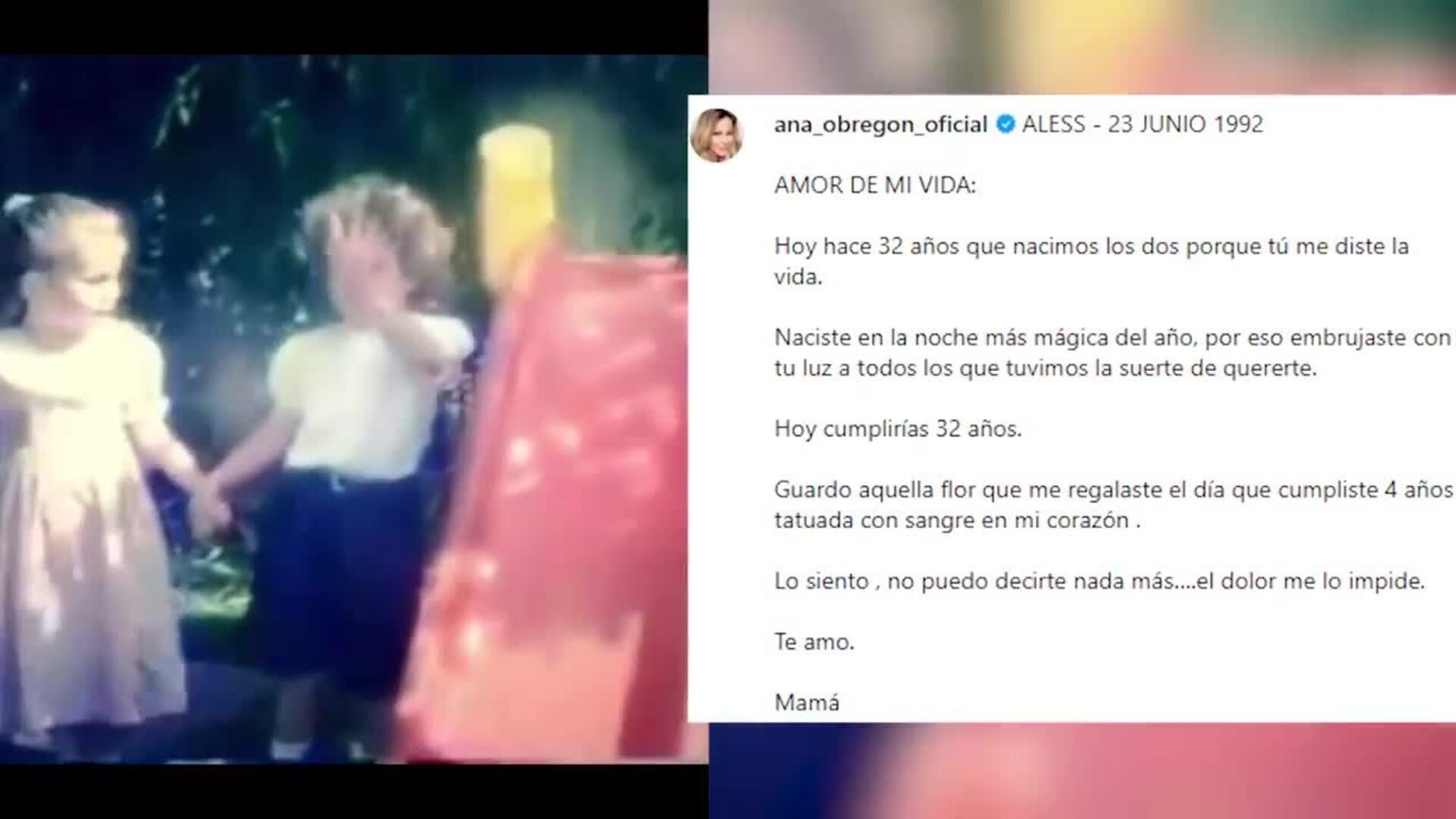 Captura del vídeo compartido por Ana Obregón en Instagram