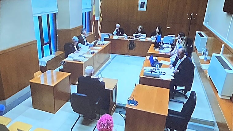 Mainat, durante su declaración este lunes. Dobrowolski, con el pelo rosa, también en la sala