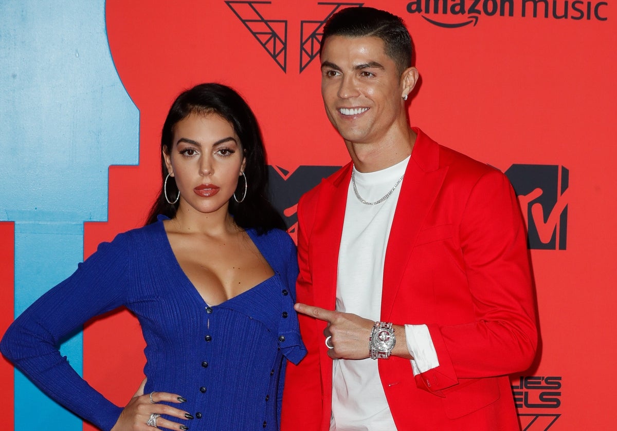 Cristiano Ronaldo y Georgina Rodríguez, durante uin acto promocional.