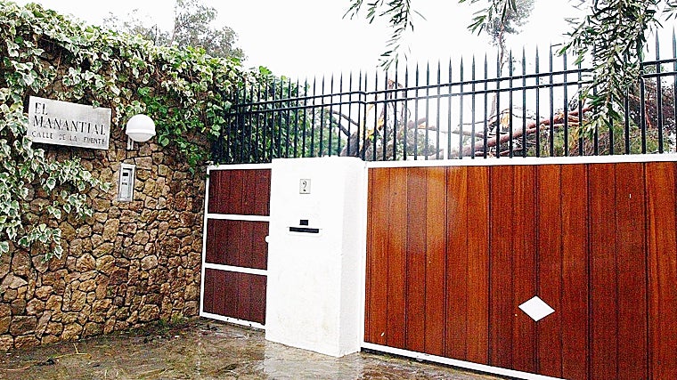 Entrada a la residencia de El Manantial en Mallorca.