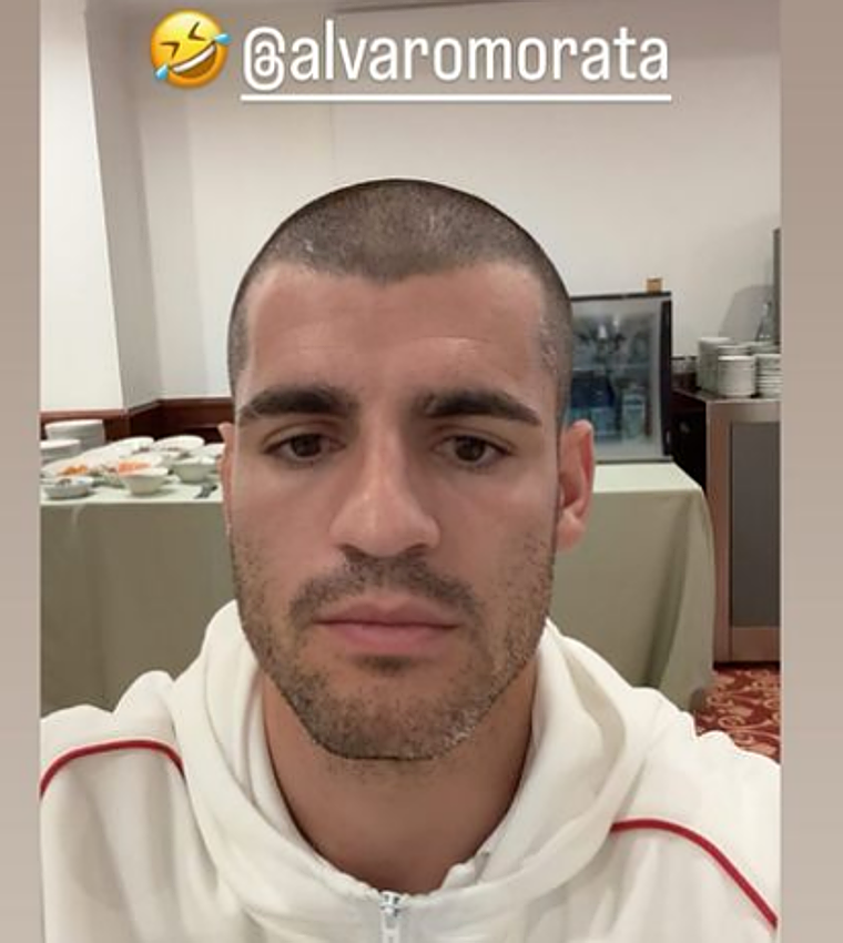 Álvaro Morata en una reciente 'storie'