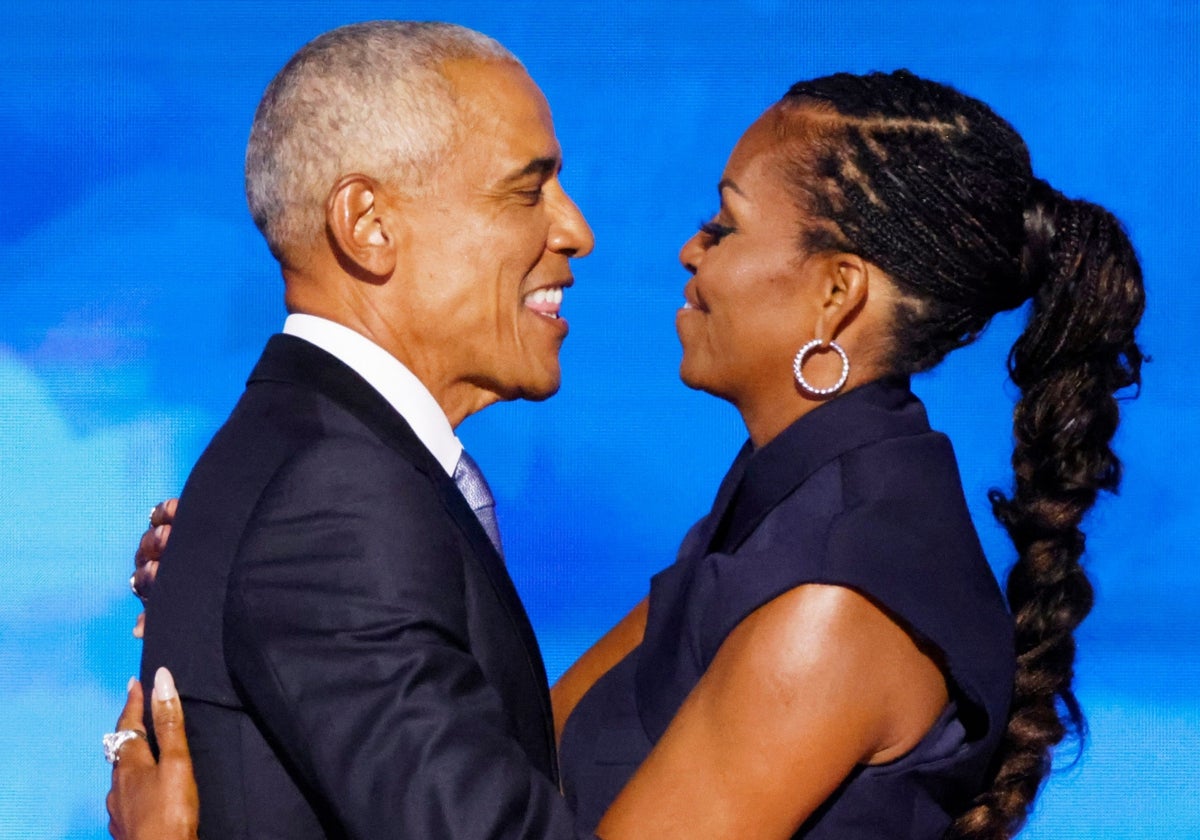 Barack y Michelle Obama, durante la última convención demócrata.