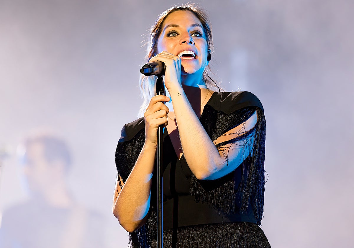 Leire Martínez, en un concierto con La Oreja de Van Gogh.