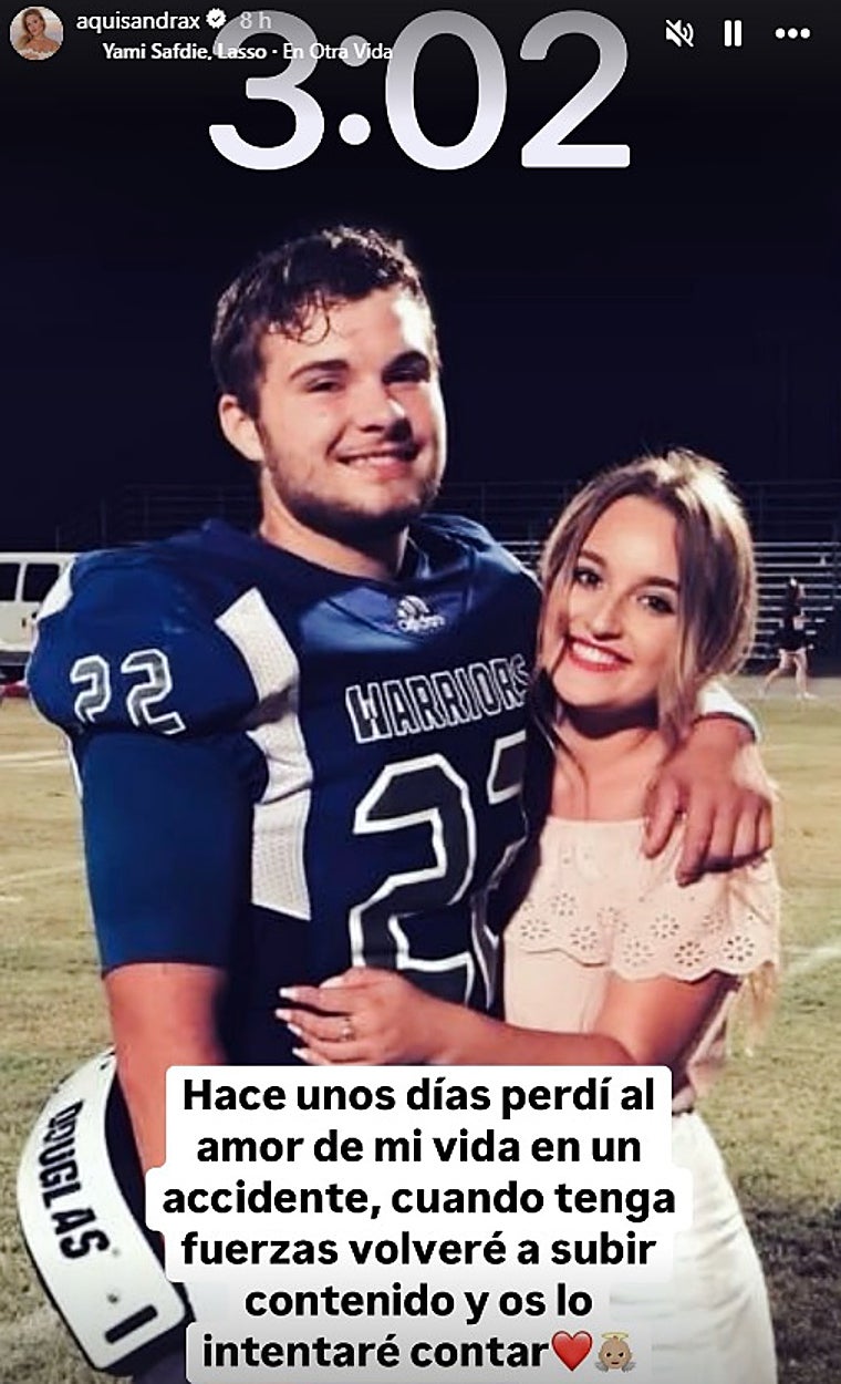 Historia de la tiktoker anunciando la muerte de su novio