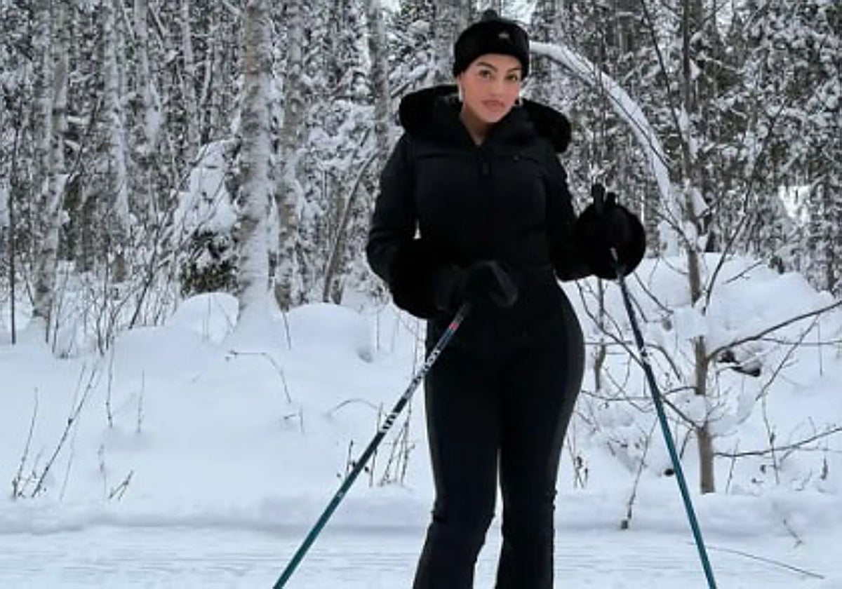 Georgina Rodríguez, durante sus vacaciones en Laponia en una imagen de sus redes.