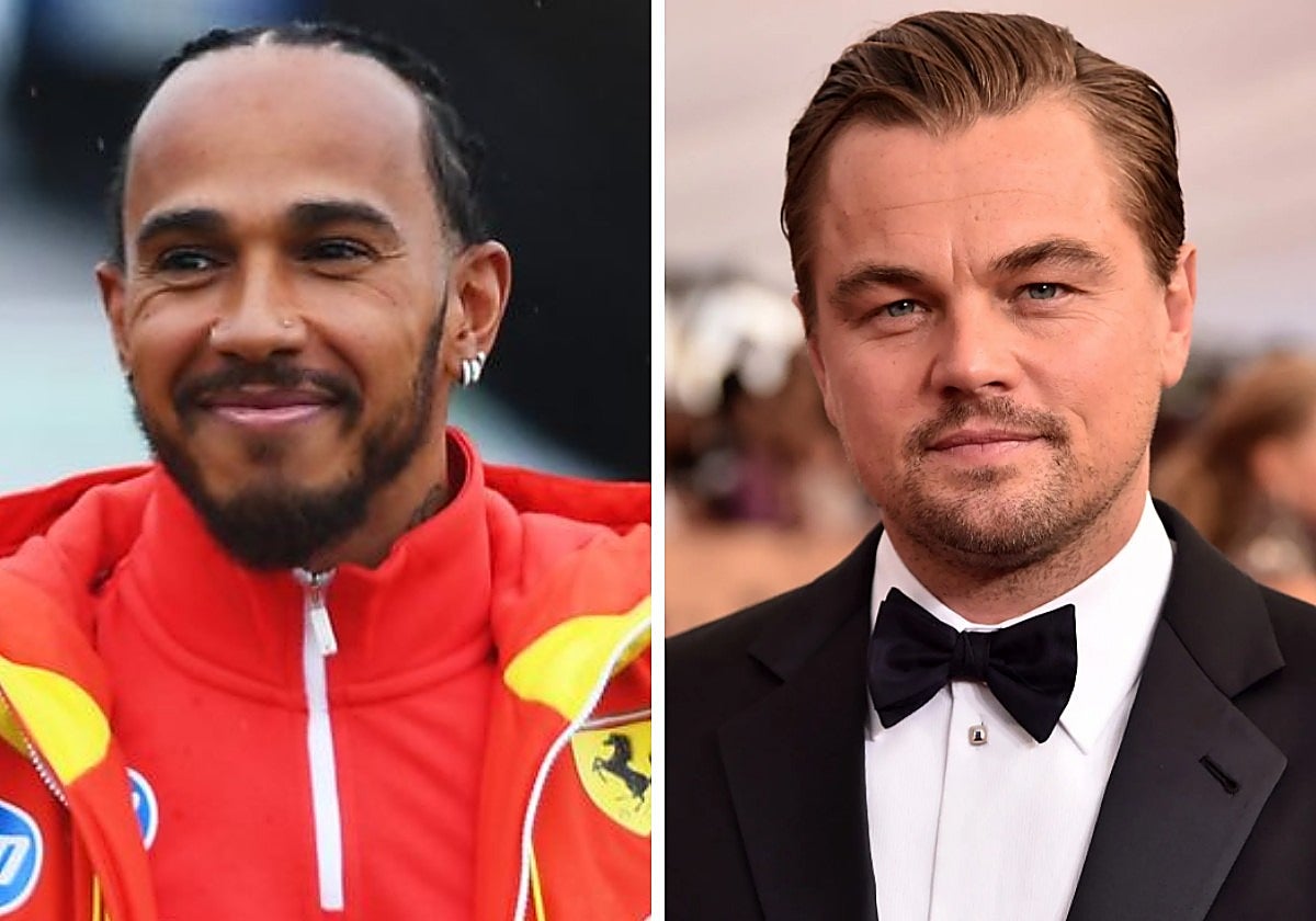 El piloto Lewis Hamilton y el actor Leonardo DiCaprio.