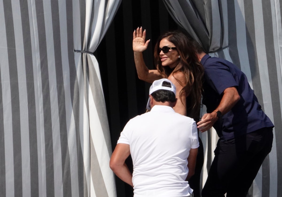Lauren Sanchez a su llegada a Venecia